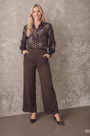 I SAY Osa Pant Pants 126 Brown Melange