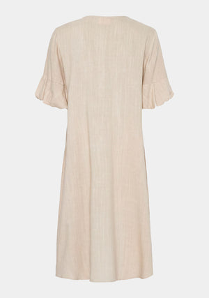 I SAY Pearl Baloon Sleeve Dress Dresses 112 Sand