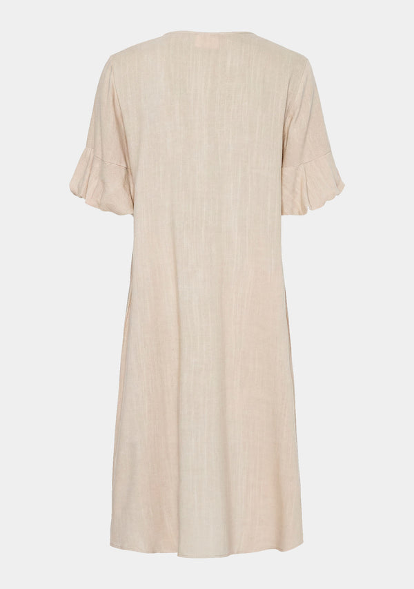 I SAY Pearl Baloon Sleeve Dress Dresses 112 Sand