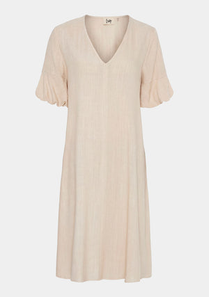 I SAY Pearl Baloon Sleeve Dress Dresses 112 Sand