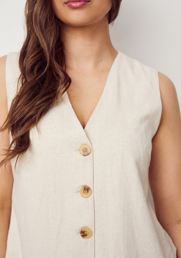 I SAY Pearl Waistcoat Vest 112 Sand