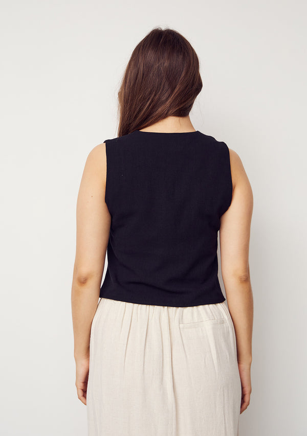 I SAY Pearl Waistcoat Vest 900 Black