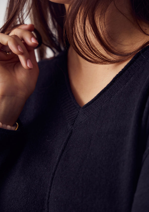 I SAY Robin V-Neck Pullover Knitwear 900 Black