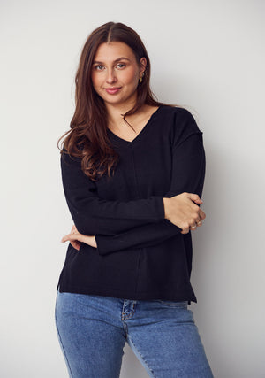 I SAY Robin V-Neck Pullover Knitwear 900 Black