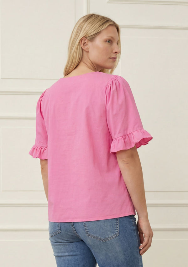 I SAY Sigga Flounce Blouse Blouses 550 Fresh Pink