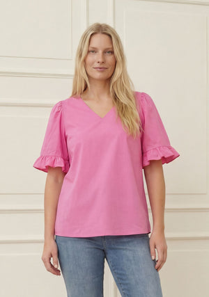 I SAY Sigga Flounce Blouse Blouses 550 Fresh Pink
