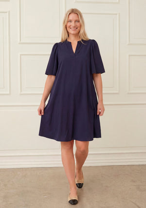 I SAY Sigga Poplin Dress Dresses 640 Navy