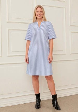 I SAY Sigga Poplin Dress Dresses N38 Light Blue/White Stripe