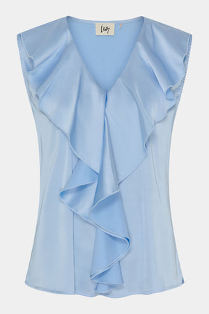 I SAY Steff Flounce Top Tops 619 Light Blue
