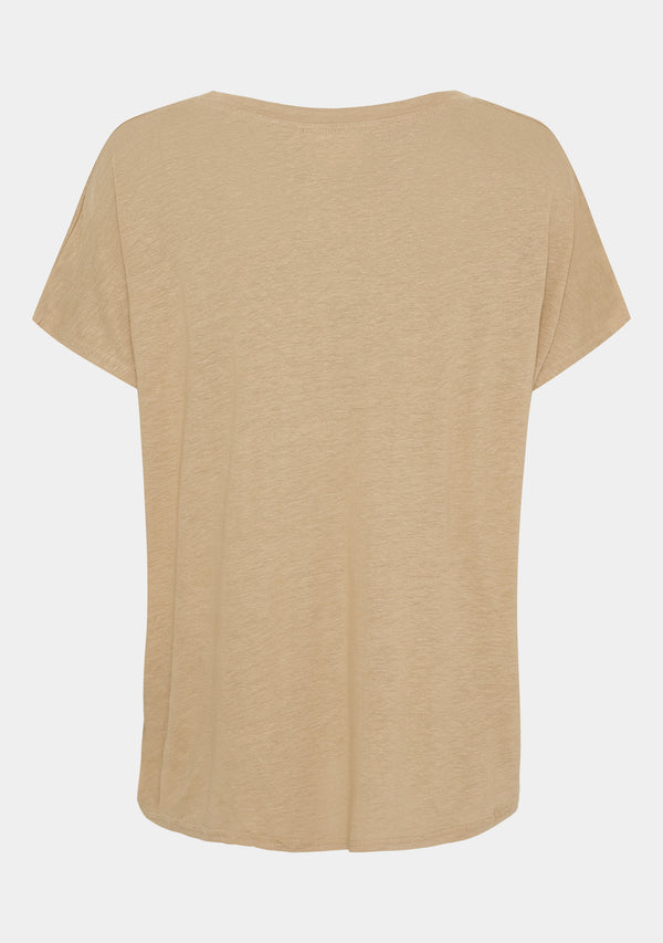I SAY Tess O-Neck T-Shirt T-Shirts 102 Camel