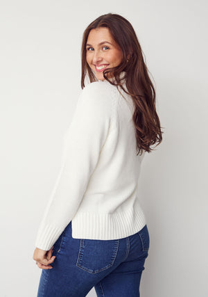 I SAY Tine Slit Pullover Knitwear 101 Broken White