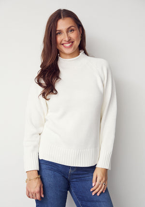 I SAY Tine Slit Pullover Knitwear 101 Broken White