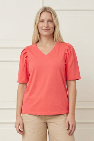 I SAY Tinni V-Neck T-Shirt Basics 431 Raspberry