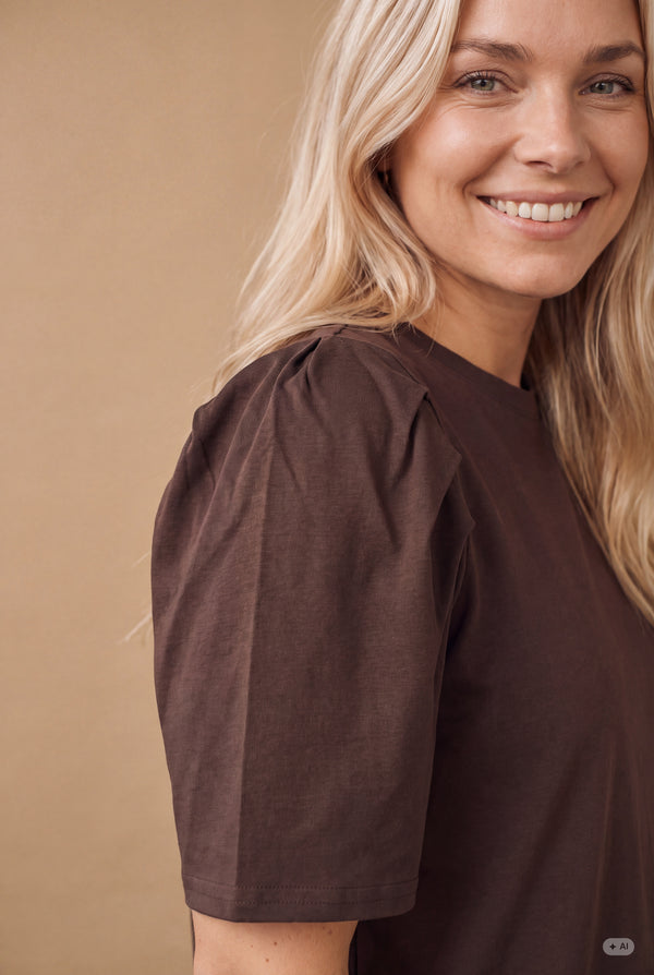 I SAY Tinni s/s T-Shirt Basics 356 Dark brown