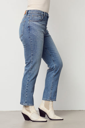 I SAY Torino Cropped Jeans Pants 600 Mid Marble Denim