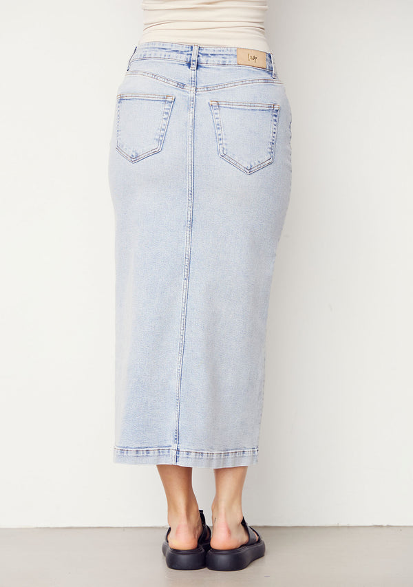 I SAY Torino Denim Skirt Skirts 670 Blue Wash Denim