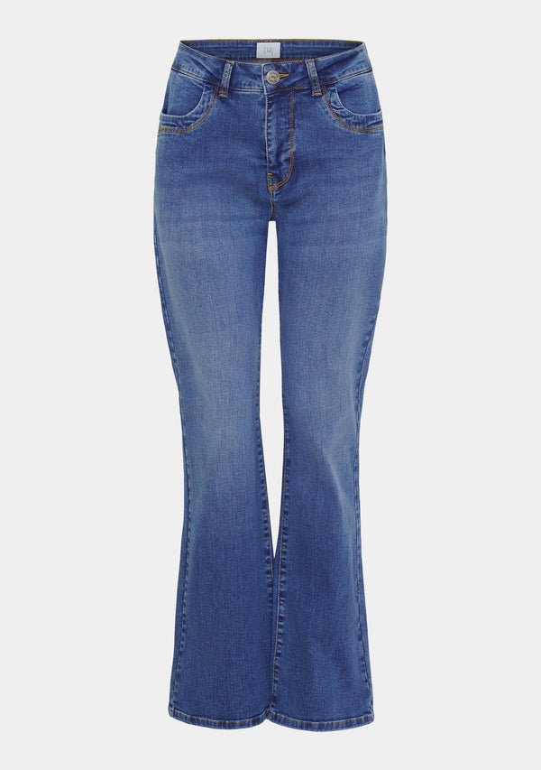 I SAY Verona Flare Jeans Pants 700 Mid Denim Wash