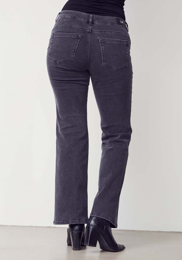 I SAY Verona Flare Jeans Pants 958 Dark Grey Wash