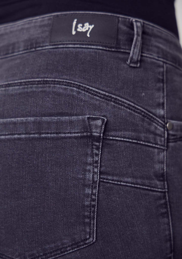 I SAY Verona Flare Jeans Pants 958 Dark Grey Wash