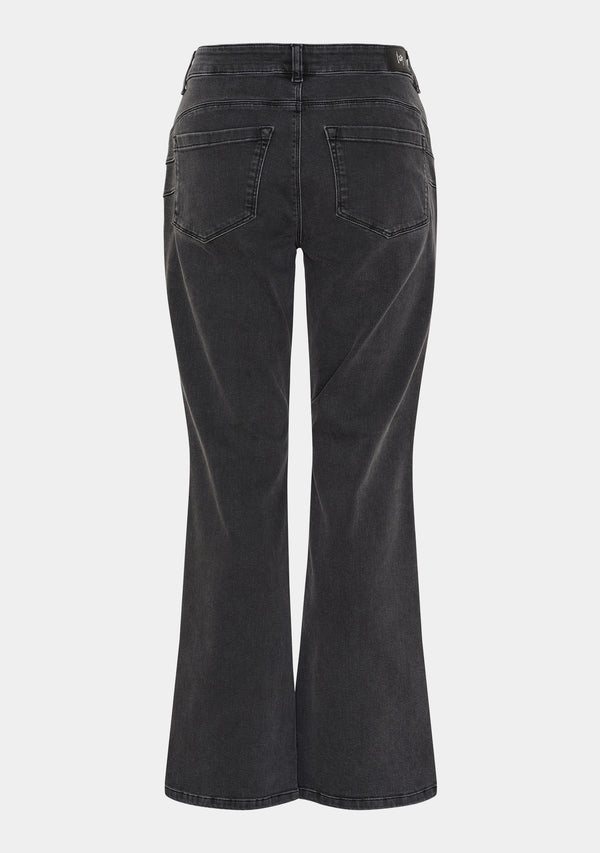 I SAY Verona Flare Jeans Pants 958 Dark Grey Wash
