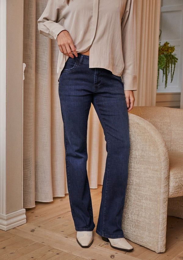 I SAY Verona Flare Jeans Pants K05 Dark Basic Wash