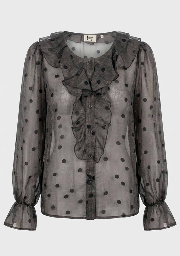 I SAY Vibse Flounce Shirt Shirts 337 Brown dots