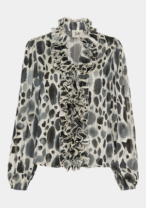 I SAY Vibse Ruffle Blouse Blouses M48 Grey Bomb