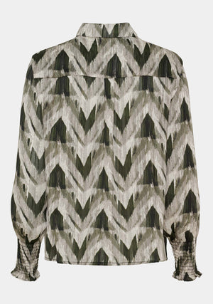 I SAY Vibse Shirt Shirts N11 Khaki ZigZag