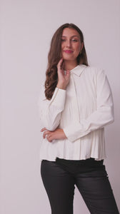 I SAY Frida Pleat Shirt Shirts 129 Winter White