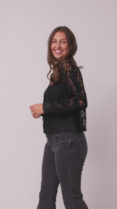 I SAY Kimie Lace Shirt Shirts 900 Black