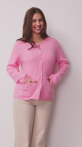 I SAY Anna Classic Cardigan Knitwear 550 Fresh Pink