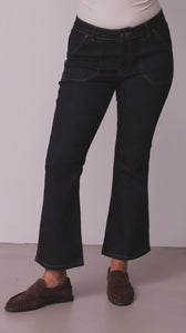 I SAY Como Flare Jeans Pants K97 Unwashed Denim