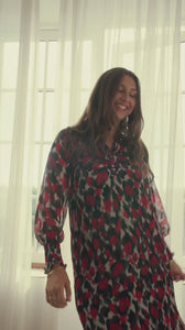 I SAY Vibse Long Dress Dresses H89 Red Abstraction