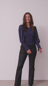 I SAY Barbel Blouse Blouses M98 Blue w/Silver