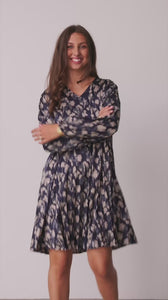 I SAY Bitten Pleat Dress Dresses A30 Blue Mood