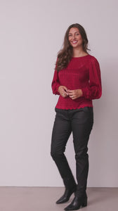 I SAY Katty Lace Blouse Blouses 440 Warm Red