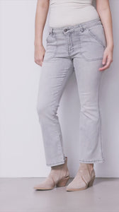 I SAY Como Flare Jeans Pants 943 Light Grey Washed